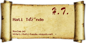 Hati Tünde névjegykártya